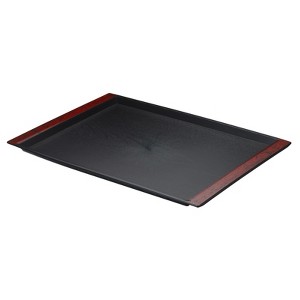 Unique Bargains Japanese Style Wood Grain Rectangular Plastic Serving Tray 1 Pc - 1 of 4
