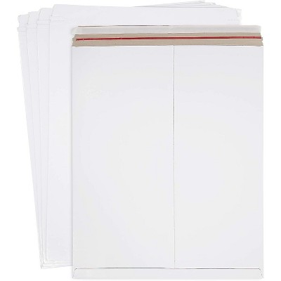 Juvale 50-Pack White Rigid Mailing Envelopes Document Stay Flat Mailers Self Seal Flap, 17 x 21 in