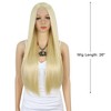 Unique Bargains Women Lace Front Heat Resistant Long Straight Hair Wigs with Wig Cap 26" 1PC - 2 of 4