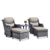 Gymojoy Outdoor Gliders Chairs Swivel Chairs Ottoman with 5-Inch Thick Cushions - 3 of 4