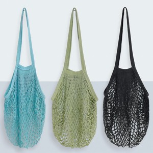 Wrapables Cotton Mesh Net Shopping Bag, Grocery Bag for Vegetables, Produce (Set of 3) - 1 of 4