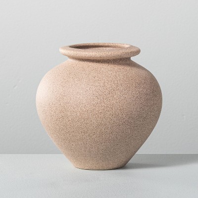Round Tapered Ceramic Bud Vase with Lip Light Tan - Hearth & Hand™ with Magnolia