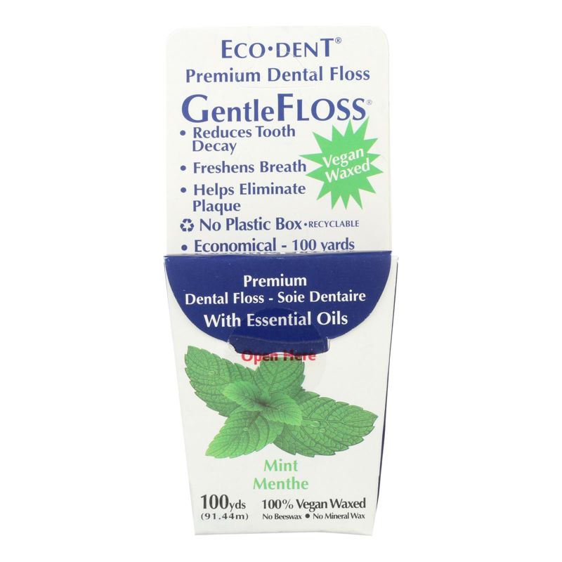 Eco-Dent GentleFloss Vegan Waxed Premium Dental Floss Mint - Case of 6/100 yd, 2 of 7