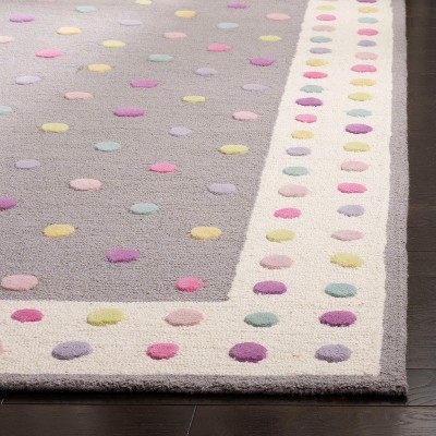 Gray and Multicolor Hand-Tufted Wool Kids Rug, 2'6" x 4'