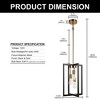 DORESshop 3-Light Black and Brass Industrial Lantern Pendant Light for Dining Room Entryway No Bulbs Included - 4 of 4