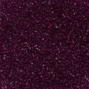 John Bead Miyuki Delica Bead 11/0 RD Red Wine Transparent Dyed (DB1312) 50gms Bag - 1 of 1