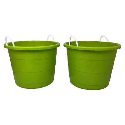 Gray Bucket With Rope Handles, 17-Gal.