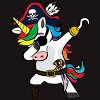 Men's Design By Humans Dabbing Dance Pirate Unicorn Gifts Funny Halloween Costume Gift By lukesstore T-Shirt - 2 of 4