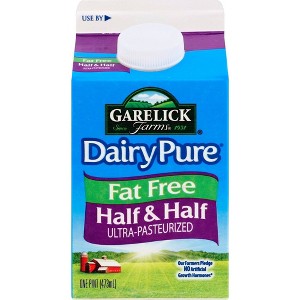 Garelick Farms DairyPure Fat-Free Half & Half - 16 fl oz (1pt) - 1 of 3