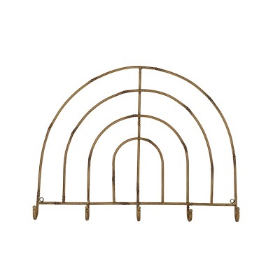 Natural Wood & Metal Wall Hanger With 3 Hooks - Foreside Home & Garden :  Target