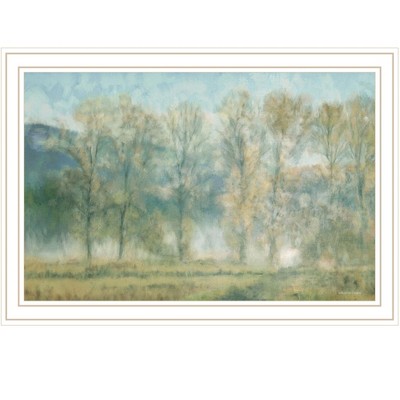 HomeRoots Peaceful Tree Line White Framed Print Wall Art
