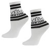 Memoi Women's New York Skyline Double Stripe Anklet Sock White 9-11 - 4 of 4