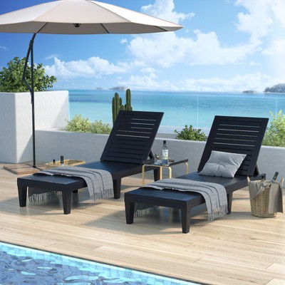 Aheaplus Outdoor Chaise Lounge Chair for Poolside Patio