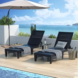 Aheaplus Outdoor Chaise Lounge Chair for Poolside Patio - 1 of 4