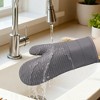 REGALWOVEN Soft Heat Resistant and Waterproof Silicone Oven Mitts, Flexible Gripping for Baking, Kitchen Mitts Set of 2 - 4 of 4