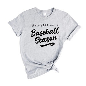 Simply Sage Market Women's The Only BS I Need Is Baseball Season Short Sleeve Graphic Tee - 1 of 3