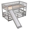 NicBex Twin Over Twin/Full Over Full Solid Wood Bunk Bed with Slide,Versatile Loft Bed with Fence and Ladder for Bedroom,White/Gray/Espresso - 4 of 4