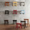Inspire Q Set of 2 Danteh 18" Saddle Seat Backless Stools Oak/Brown: Modern Rectangle Accent Stools - 4 of 4
