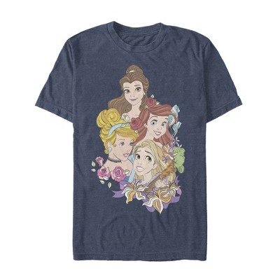 Men's Disney Princesses Vintage Collage T-shirt - Charcoal Heather - Medium  : Target