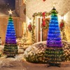 Tangkula 6FT Pop-up Pre-lit Christmas Tree Collapsible Artificial Xmas Tree w/282 RGB Multi-color Lights Tree Top Star, Metal Base - 3 of 4