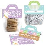 Big Dot of Happiness Spring Easter Bunny - DIY Happy Easter Party Clear Goodie Favor Bag Labels - Candy Bags with Toppers - Set of 24