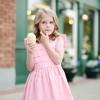 Hope & Henry Girls'  Pleated Flutter Sleeve Apron Dress with Embroidery, Toddler - 3 of 4