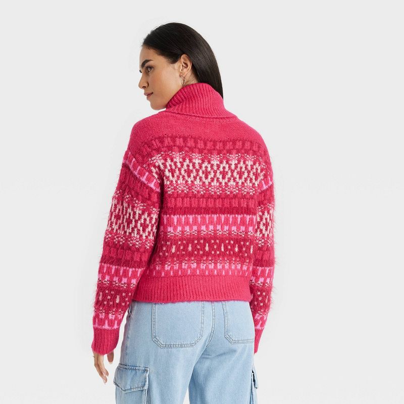 Women's Turtleneck Pullover Sweater - Universal Thread™ Jacquard, 2 of 10