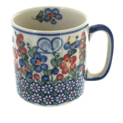 Blue Rose Polish Pottery Garden Butterfly Coffee Mug