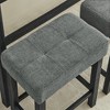 Vynxaria 4-Piece Bar Table Set 59" Table with USB/Type-C/AC Ports, 3 Linen Stools, Solid Wood, Industrial Style, Space-Saving - 2 of 4