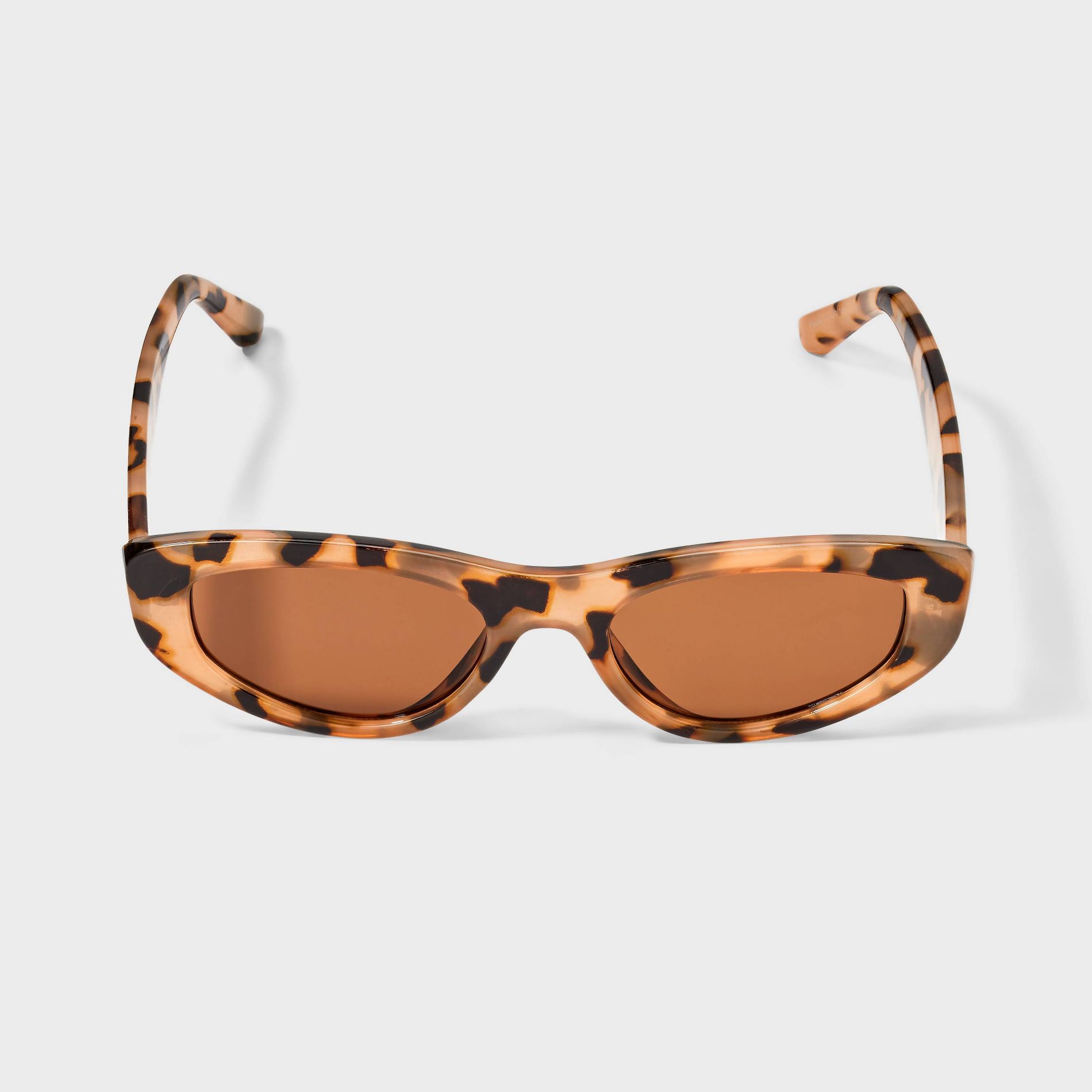 Women's Tortoise Shell Angular Oval Sunglasses - A New Day™ Beige