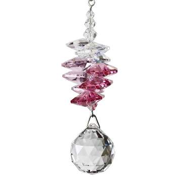Woodstock Wind Chimes Woodstock Rainbow Makers Collection, Crystal Sunrise Cascade, 3'' Pink Crystal Suncatcher CCSP