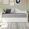 Whisen Wood Twin Size Daybed & Sofa Bed with 2 Storage Drawers and Handrail - 3 of 4