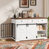 YOOCOZZ 55.1" Heavy Duty Dog Crate with Storage Drawers and Shelves - Brown - 2 of 4