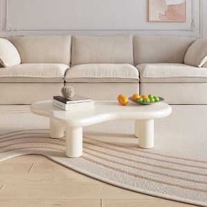 Modern Black Cloud Coffee Table, 47 inch Low Coffee Table with Thicken Round Edge and 4 Legs,Irregular Coffee Table Asymmetrical Unique Center Table - 1 of 4