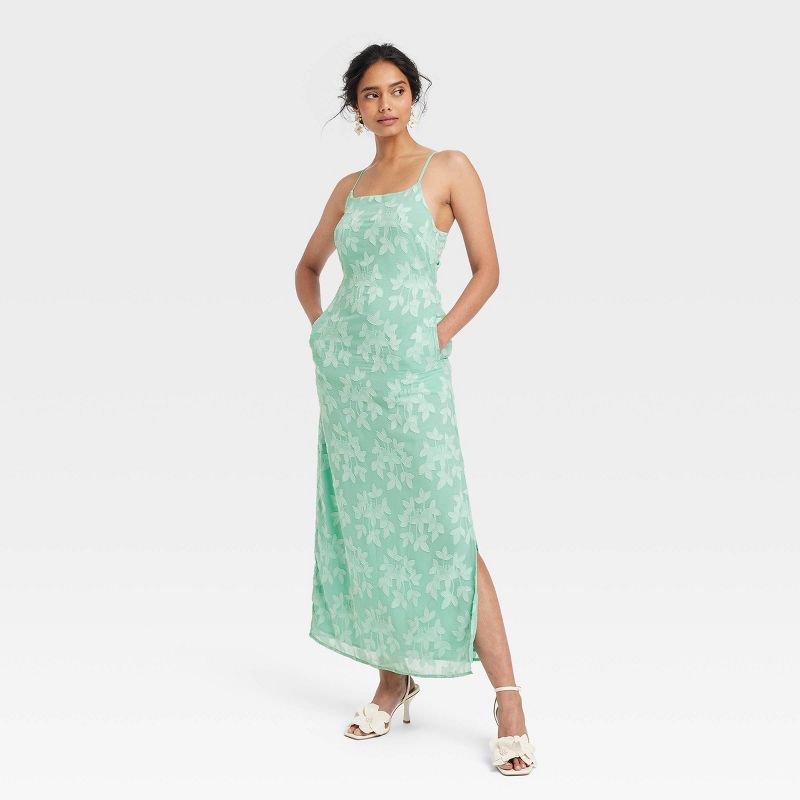 Women's Jacquard Maxi Slip Dress - A New Day™, 4 of 11