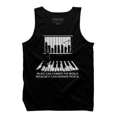 Men's Design By Humans Music can change the world By jandastore Tank Top