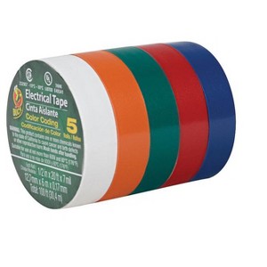Duck - Assorted Vinyl Electrical Tape - 1/2 in x 20 ft  - Case of 12 - 1 of 1