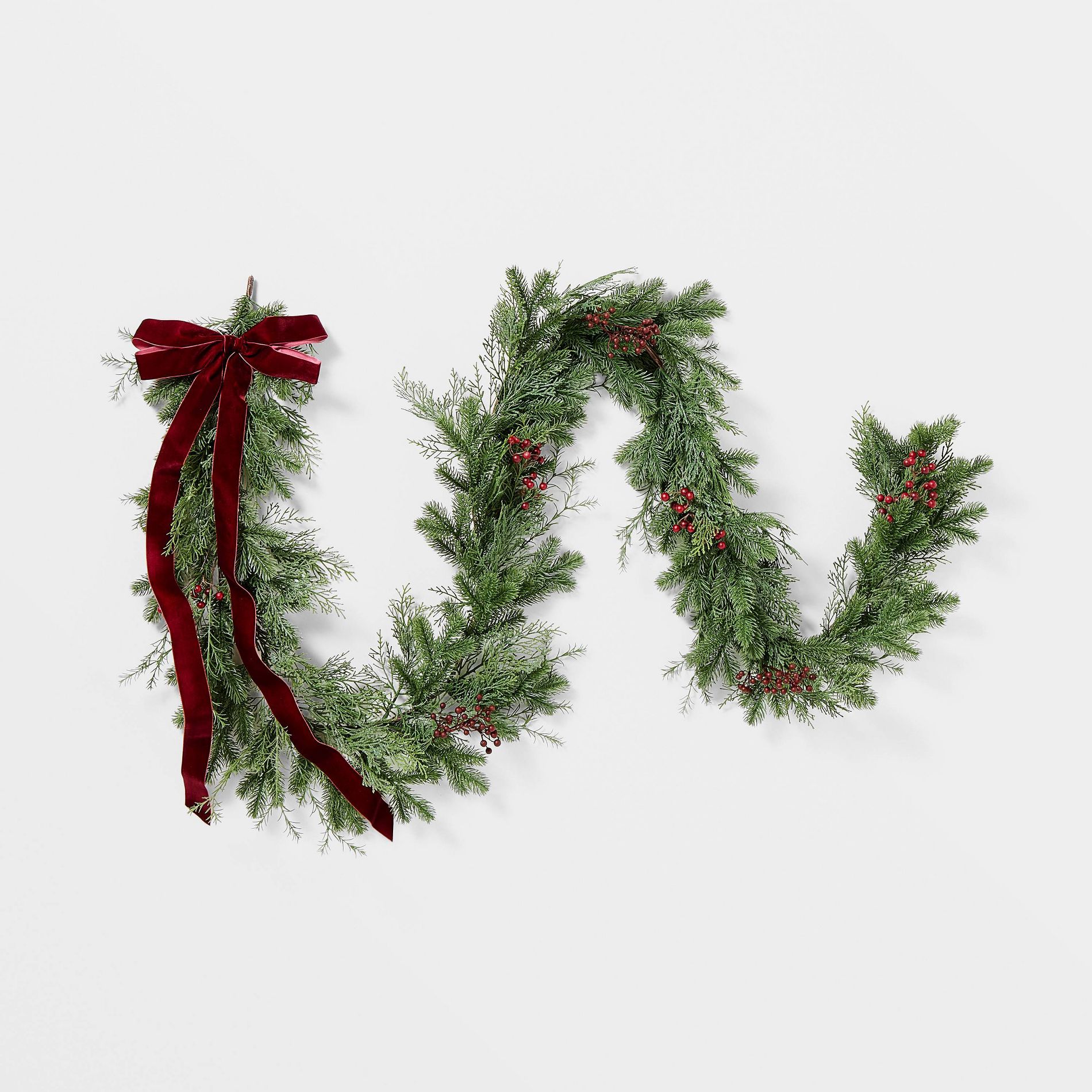 96" Extra Full Mixed Green with Red Berry Christmas Garland - Threshold™ designed with Studio McGee