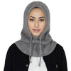 Anna-Kaci Solid Hooded Scarf Hat Winter Balaclava Knit Skull Cap Beanie Hat Neck Gaiters for Women - 3 of 4