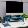 Mind Reader Monitor Stand, Ventilated Laptop Riser, Paper Tray, Storage, Office, Metal Mesh, 20"L x 11.5"W x 5.5"H, Turquoise - image 2 of 4