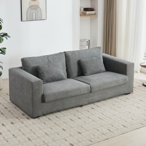 SKRAN 3 Seater 83" Modern Sofa Couches with Detachable Cover & double cushioning,Durable Fabric for Living Room,Small Spaces - 1 of 4