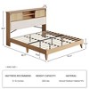 Homhougo Rattan Bed Frame King with Shelves, Boho King Bed Frame with Shelf Headboard Sliding Door Ivory - 2 of 4