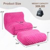 Itopfox Bean Bag Chair with Footstool, Comfy Reading Sofa Chair for Adults, Modern Floor Sofa for Livingroom, Bedroom, Pink - 2 of 4