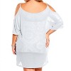 Women's Plus Size Open Shoulder Cover Up Tunic - Always for Me - 2 of 4