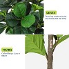 Artificial Fiddle Leaf Fig Tree in Modern Planter, Faux Ficus Lyrata Floor Plant for Bedroom, Living Room or Corner - 3 of 4