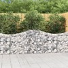 vidaXL 6 Pcs Outdoor Garden Arched Gabion Baskets - Galvanized Iron, 78.7"x11.8"x31.5"/39.4", Silver, Stable Decorative Retaining Wall - 2 of 4