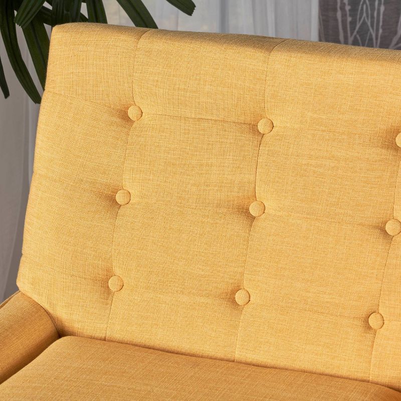 Eilidh Mid Century Tufted Accent Chair Muted Yellow - Christopher Knight Home, 4 of 8
