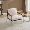 FONTOI Accent Chair with Removable Cushion, Comfy Chair with Wood Armrests for Living Room, Bedroom, White, 28.74"*34.25"*35.43" - 4 of 4