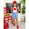 Smartest Apple Puff Sleeve Top and Skort Set Mia Belle Girls - 2 of 4