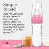Goji Baby 4 oz Silicone Baby Food Dispensing Spoon 2 Pack - Great for 4+ Month Infants - Includes Stopper (Pink) - 3 of 4